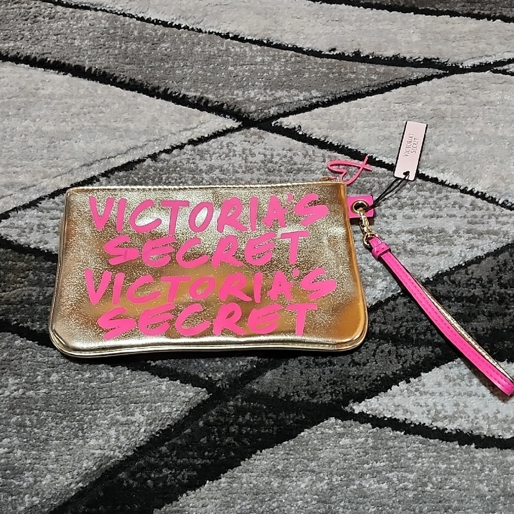 VICTORIA SECRET LIMITED EDITION METALLIC WRISTLET CLUTCH WALLET HANDBAG